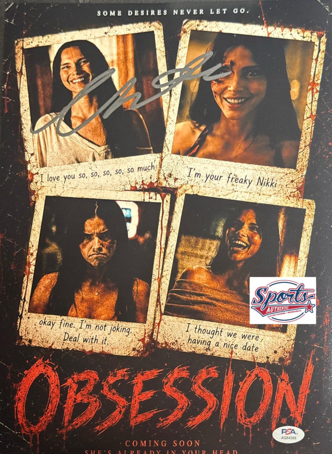 Inde Navarrette Signed 11×14 Obsession Photo PSA AQ84366