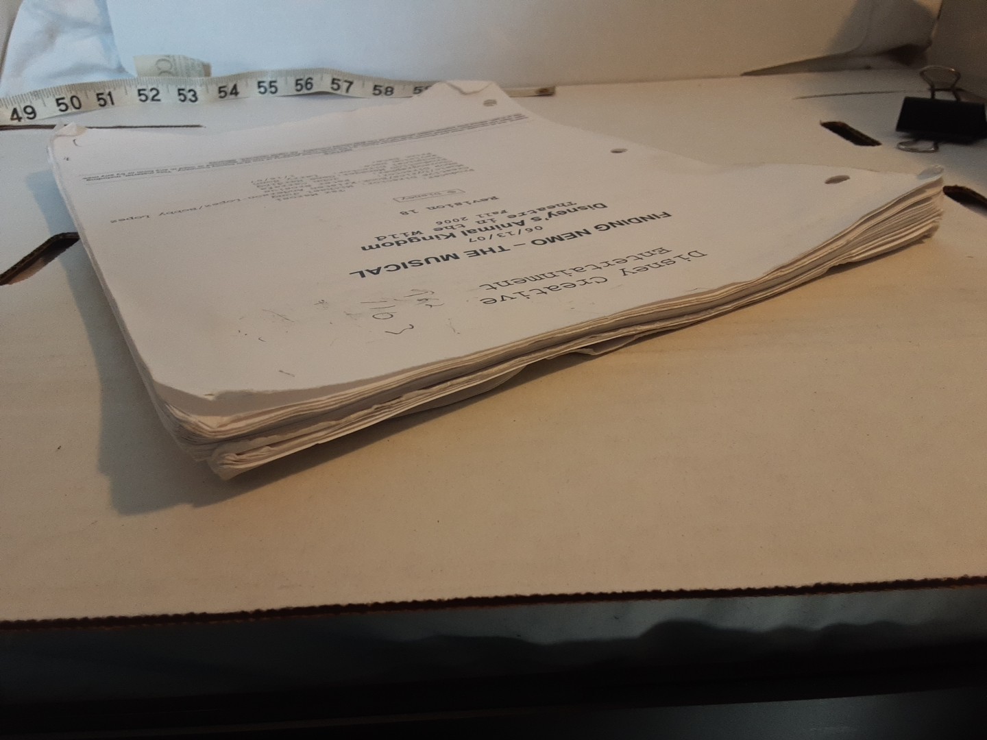 RARE Disney Finding Nemo Musical Rev 18 Draft 17 Script 6/13/07 Animal Kingdom