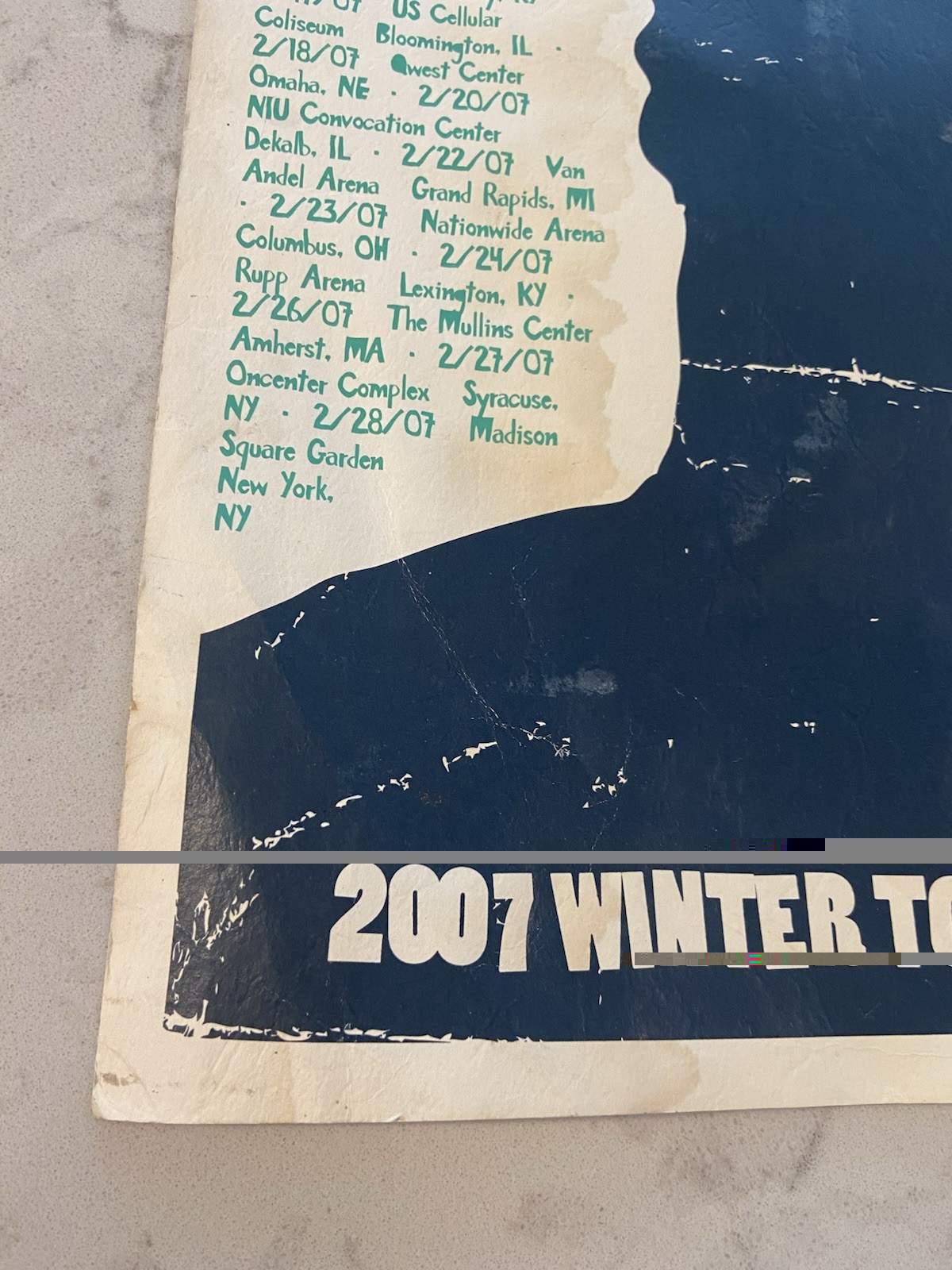 JOHN MAYER 2007 WINTER TOUR POSTER, #ED 457/1000. RARE BLUE INK VERSION.