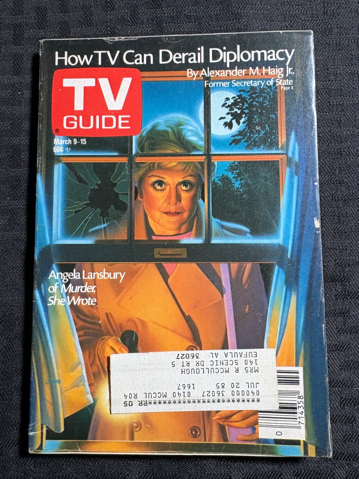 1985 March 9-15 TV GUIDE Magazine VG 4.0 Murder She Wrote / S. Alabama Edition