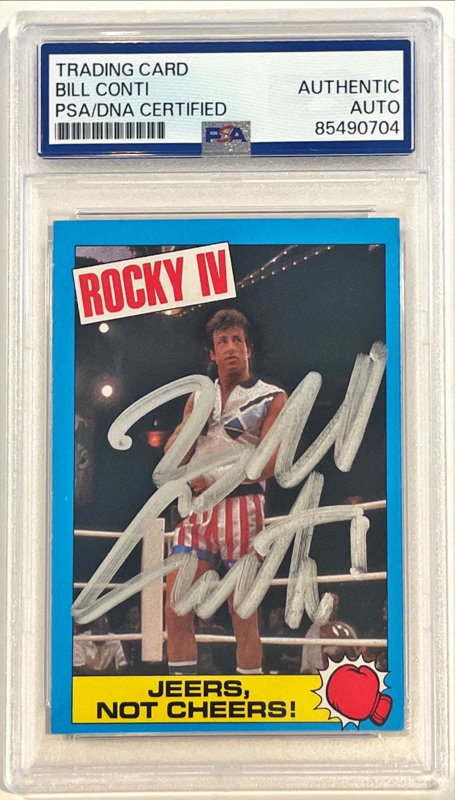 1985 Topps Rocky 4 Bill Conti Music Composer Signed Auto Card #37 PSA DNA