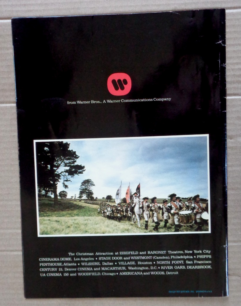 Barry Lyndon 1975 oversize Program Stanley Kubrick Ryan O’Neal Marisa Berenson
