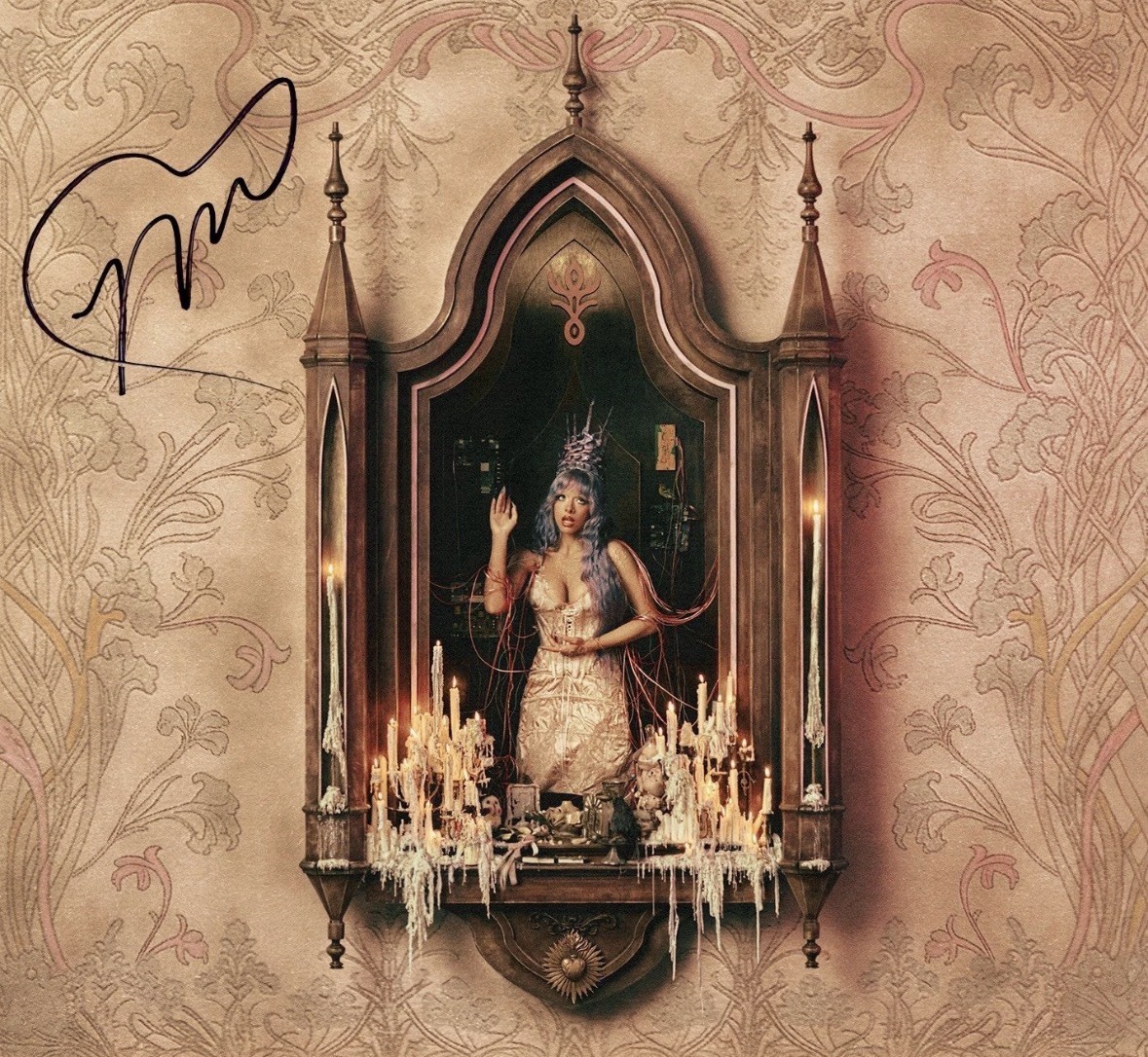 MELANIE MARTINEZ SIGNED ‘HADES’ ALBUM AURA BLUE VINYL RECORD ON COVER In Hand