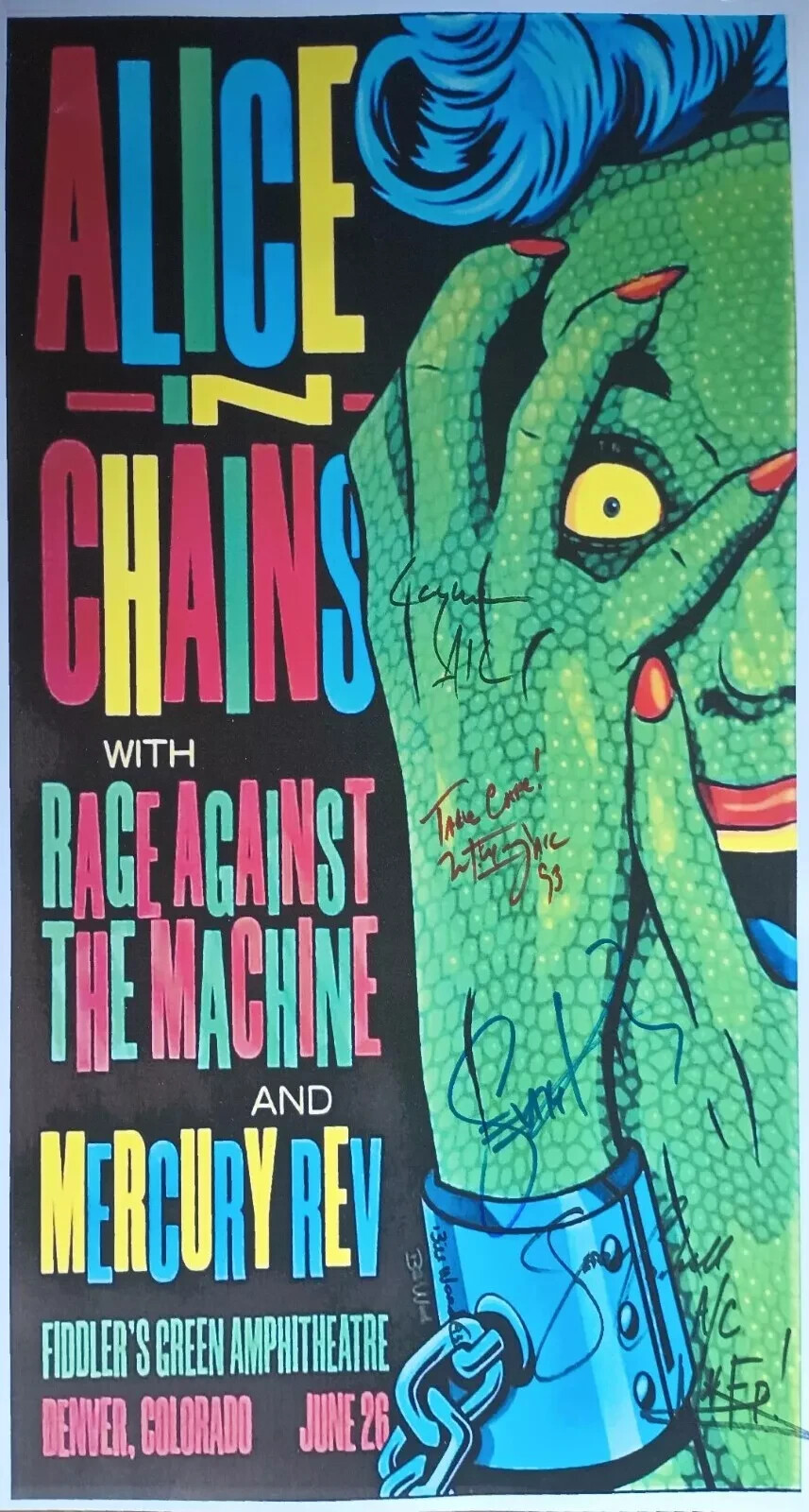 1993 ALICE IN CHAINS Concert Poster WALL ART PRINT Size 10x17in
