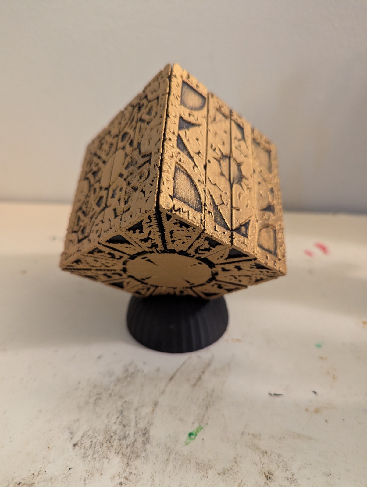 Hellraiser Puzzle Box Foil Face Cube Lament Configuration w/ Stand FULL SIZE