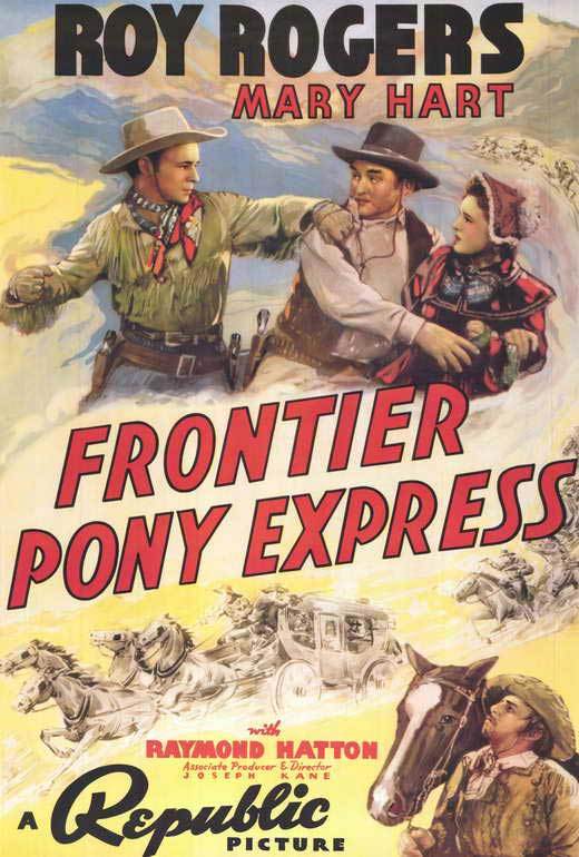 FRONTIER PONY EXPRESS Movie POSTER 27×40 Roy Rogers Lynne Roberts Raymond Hatton