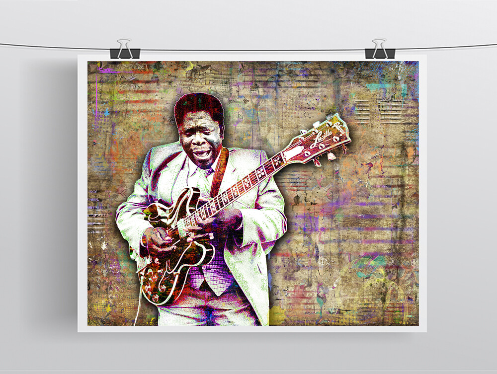 B.B. King 8x10in Poster BB KING Blues Tribute Print Free Shipping US