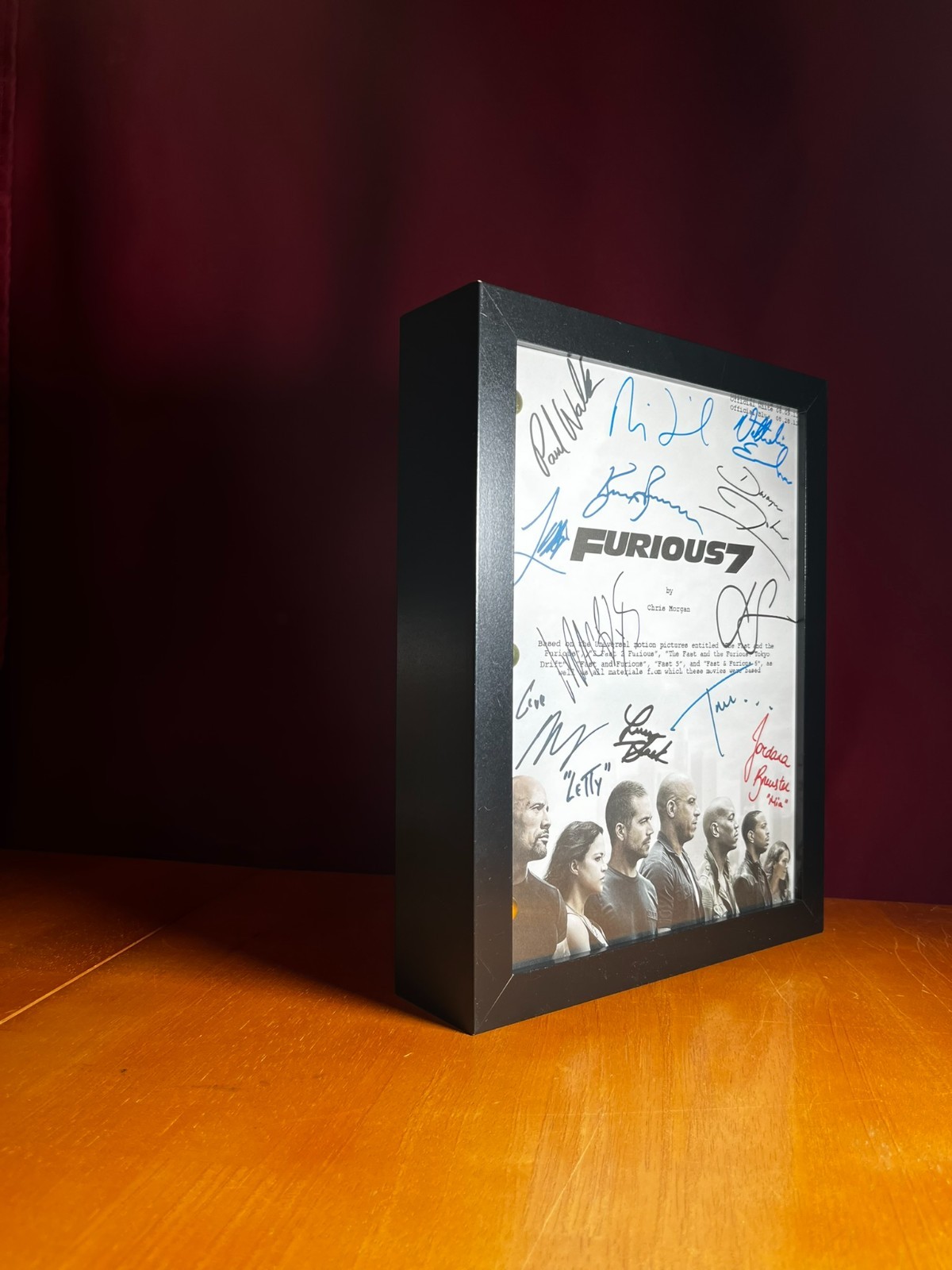 Furious 7 Script Signed- Autograph Reprints- 135 Pages- Fast and Furious 7