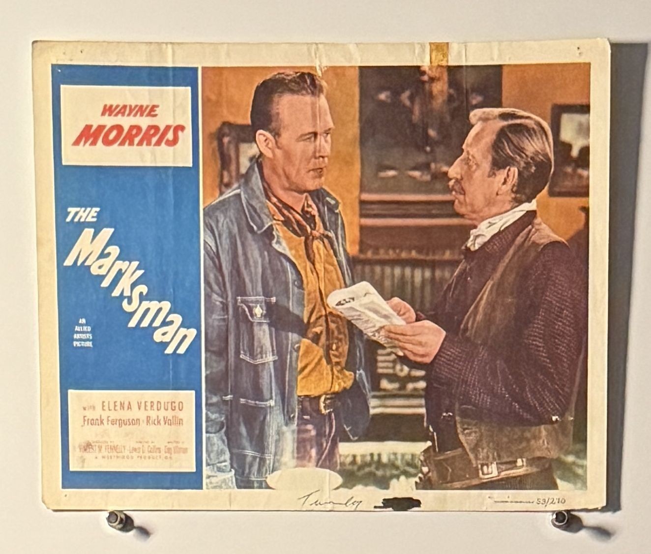 The Marksman Wayne Morris Vintage Original Lobby Card Allied Artists Western